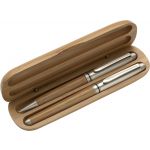 Bambusz tollkészlet fadobozban, ezüst/natúr (5784-11)