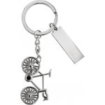 Bicikli formájú, nikkelezett fém kulcstartó, ezüst (6026-32)