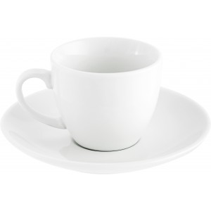 Porcelán kávéscsésze/alátét, fehér (bögre)