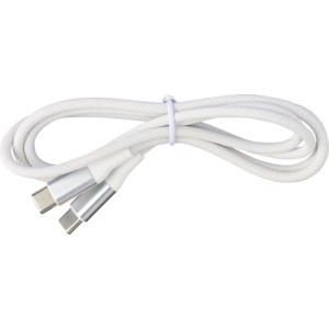 Nylon töltőkábel, fehér (vezeték, elosztó, adapter, kábel)