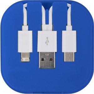 USB töltőkábel szett, kobaltkék