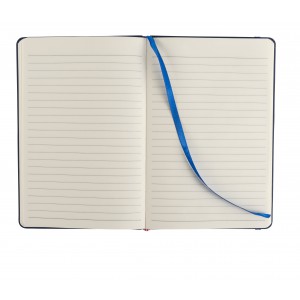 A5-ös jegyzetfüzet puha PU borítással, kék (füzet, notesz)