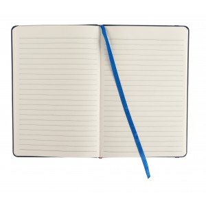 A5-ös jegyzetfüzet puha PU borítással, kék (füzet, notesz)