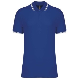 Kariban férfi rövidujjú galléros póló, Royal Blue/White