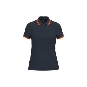 Kariban nõi rövidujjú galléros póló, Navy/Orange
