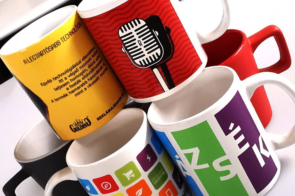 decal printed promotional mugs