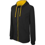 Kariban Contrast férfi kapucnis pulóver, Black/Yellow (KA466BL/YE)