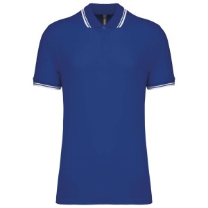 Kariban frfi rvidujj gallros pl, Royal Blue/White (gallros pl, 90-100% pamut)