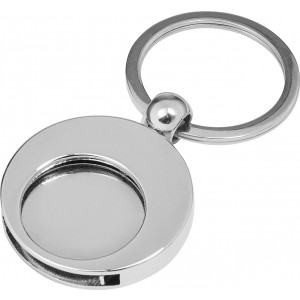 Kulcstartó bevásárlókocsi érmével, ezüst (kulcstartó)