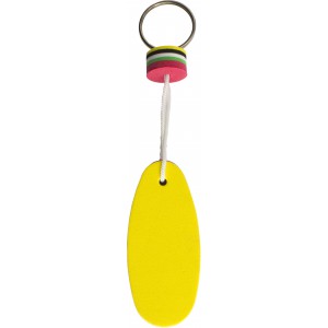 Ovális lebegő habszivacs kulcstartó , sárga (kulcstartó)