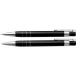Lakkozott tollkészlet, fekete tollbetéttel, tolltartóval, fekete (6633-01)