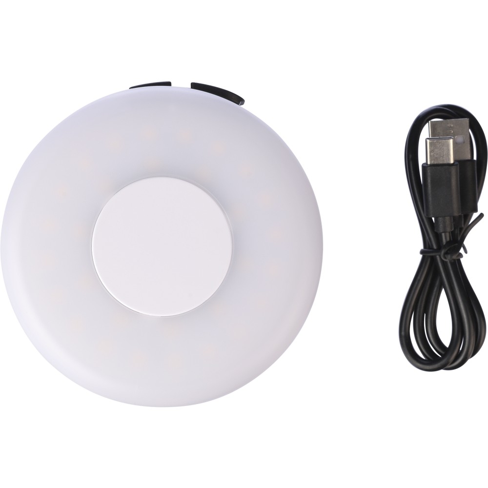 ABS kempinglámpa fényfüzérrel, fekete (lámpa)