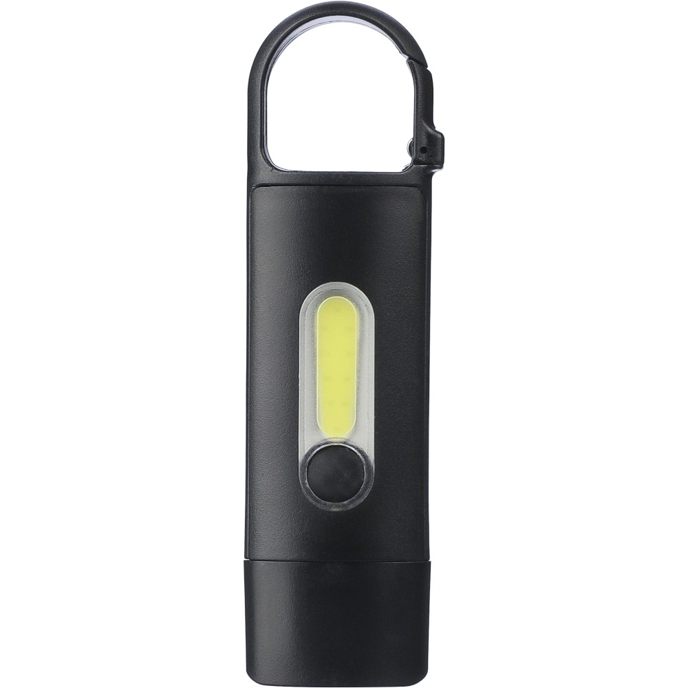 Mini elemlámpa , újrahasznosított ABS, fekete (lámpa)