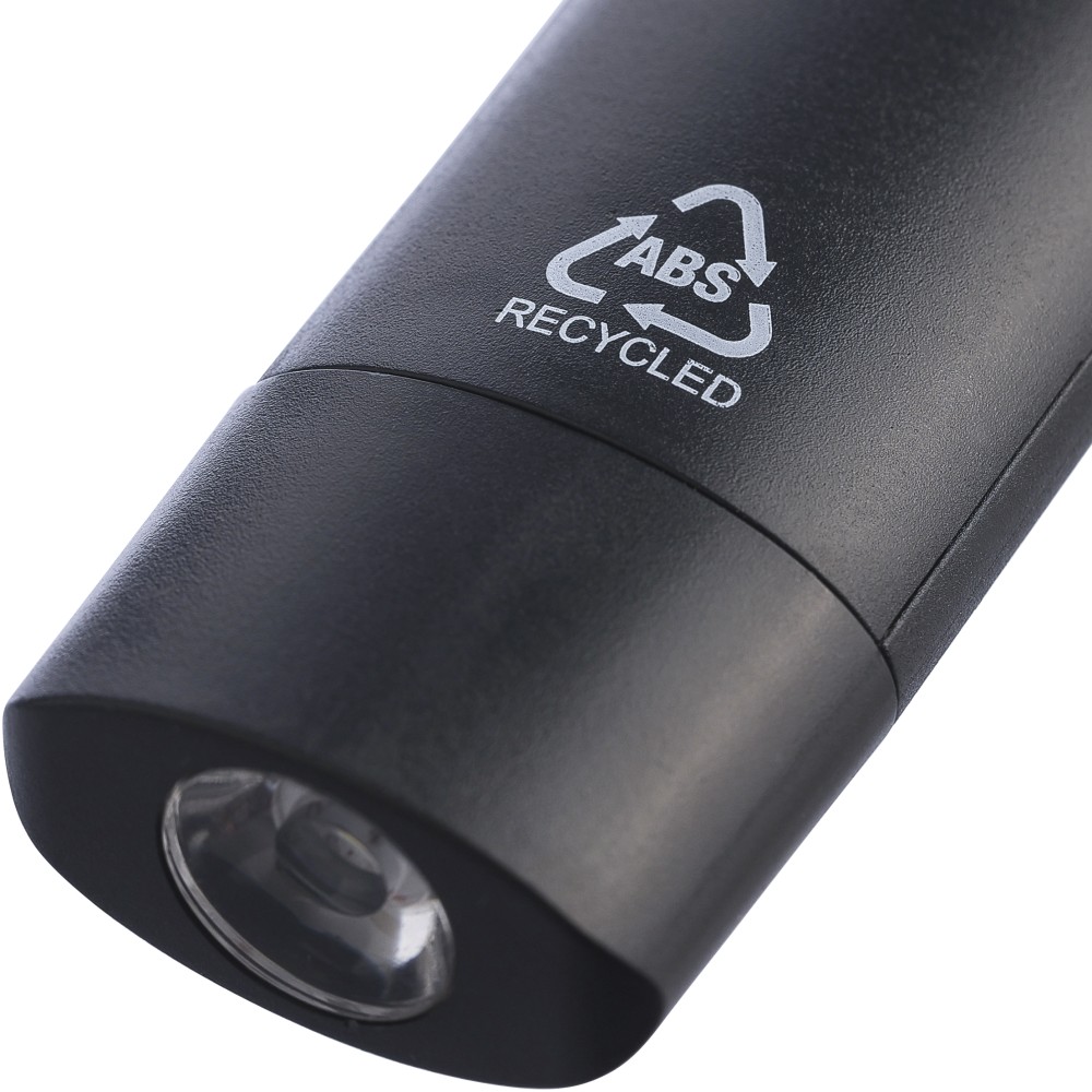 Mini elemlámpa , újrahasznosított ABS, fekete (lámpa)