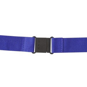 Csatos nyakpánt cseppkarabínerrel, fekete/kék (nyakpánt, karpánt, badgetartó)