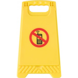 No mobile - figyelmeztet tbla, srga (rasztali felszerels)
