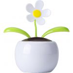 Napelemes mozgó virág, műanyag, fehér (6730-02)
