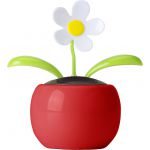 Napelemes mozgó virág, műanyag, piros (6730-08)