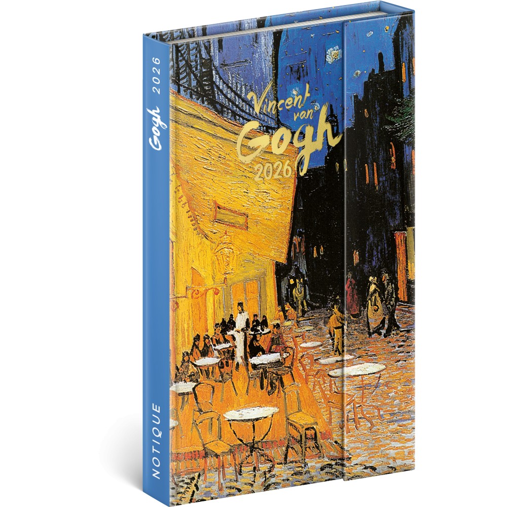 Mágnessel záródó agenda Vincent van Gogh 2026, 13 x 21 cm (naptár)
