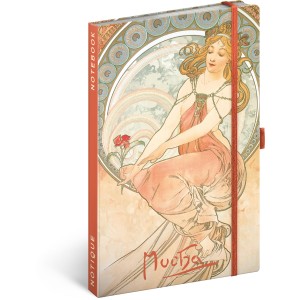 Notesz Alphonse Mucha ? Painting, lined, 13 x 21 cm (naptr)