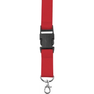 Csatos nyakpánt cseppkarabinerrel, fekete/piros (nyakpánt, karpánt, badgetartó)