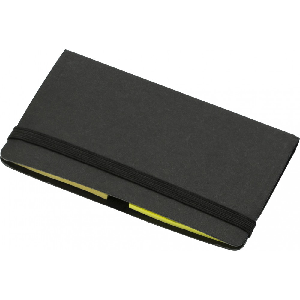 Öntapadó jegyzettömbkészlet névjegytartóval, fekete (öntapadó jelölőlapok)