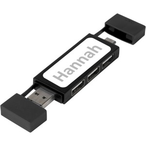 Mulan dual USB 2.0 hub, fekete (vezetk, eloszt, adapter, kbel)