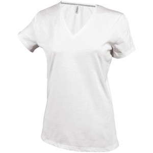 Kariban ni V-nyak pl, White (T-shirt, pl, 90-100% pamut)