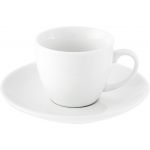 Porcelán kávéscsésze és alátét, fehér (3177-02)