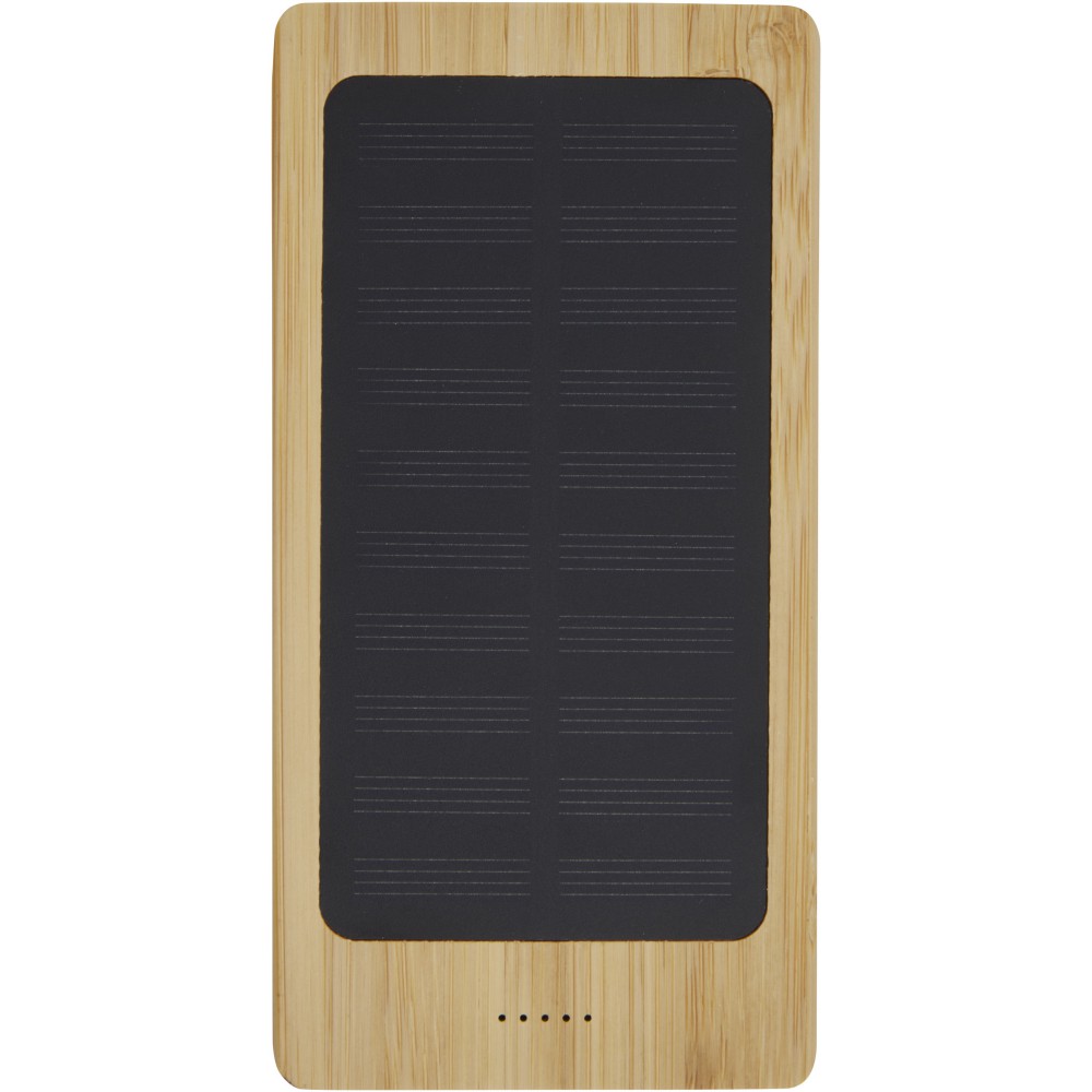Alata 8000mAh napelemes powerbank, bambusz, bézs (powerbank)
