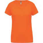ProAct Női V-nyakú sportpóló, Fluorescent Orange (PA477FOR)