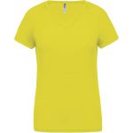ProAct Női V-nyakú sportpóló, Fluorescent Yellow (PA477FYE)