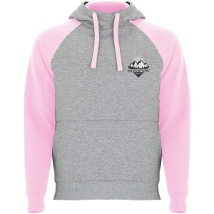 Roly Badet uniszex kapucnis pulver, Heather grey, Light pink (pulver)