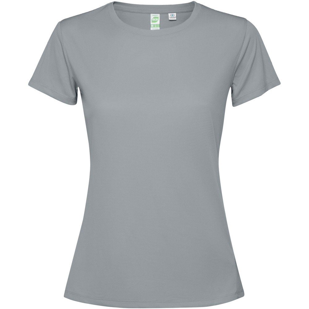 Roly Estoril rövidujjú női póló, Grey, Interlock knit of 100% Recycled Polyester, 120 g/m2