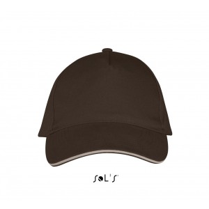 Sols Long Beach 5 paneles sapka, Chocolate/Beige, U (sapka)