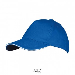 Sols Long Beach 5 paneles sapka, Royal Blue/White, U (sapka)