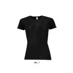 Sols Sporty raglánujjas női póló, Black (SO01159BL)