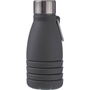 Összehajtható palack szilikonból, 550 ml, fekete