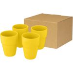 Staki 4 darabos kerámia pohárszett, sárga (10068611)