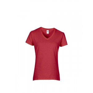 Gildan Premium ni V-nyak pl, Red (T-shirt, pl, 90-100% pamut)