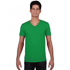 Gildan SoftStyle frfi V-nyak pl, Irish Green (T-shirt, pl, 90-100% pamut)