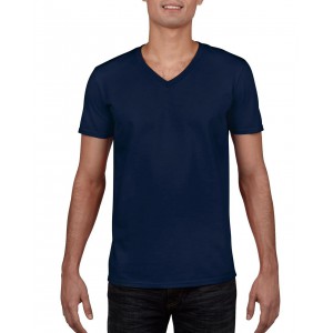 Gildan SoftStyle frfi V-nyak pl, Navy (T-shirt, pl, 90-100% pamut)