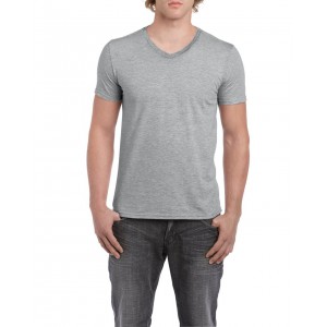 Gildan SoftStyle frfi V-nyak pl, RS Sport Grey (T-shirt, pl, 90-100% pamut)