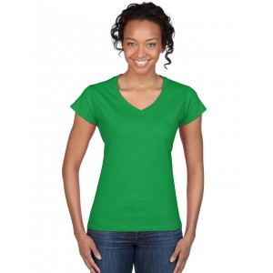 Gildan SoftStyle ni V-nyak pl, Irish Green (T-shirt, pl, 90-100% pamut)