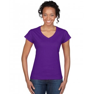 Gildan SoftStyle ni V-nyak pl, Purple (T-shirt, pl, 90-100% pamut)