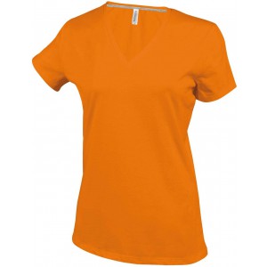 Kariban ni V-nyak pl, Orange (T-shirt, pl, 90-100% pamut)