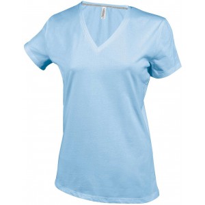 Kariban ni V-nyak pl, Sky Blue (T-shirt, pl, 90-100% pamut)
