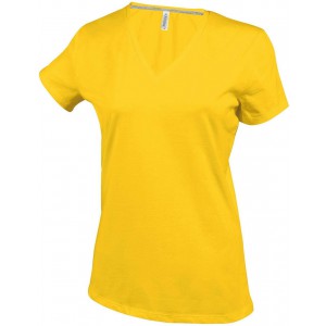 Kariban ni V-nyak pl, Yellow (T-shirt, pl, 90-100% pamut)