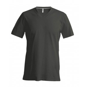 Kariban V-nyak frfipl, Dark Khaki (T-shirt, pl, 90-100% pamut)