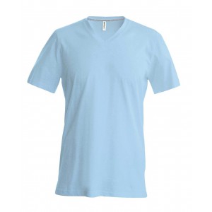 Kariban V-nyak frfipl, Sky Blue (T-shirt, pl, 90-100% pamut)
